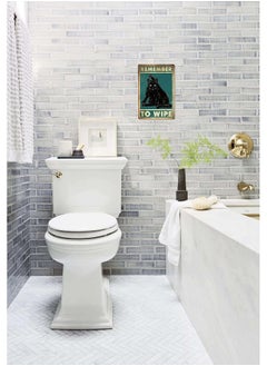 Generic Bestylez Remember to Wipe Funny Black Cat Poster Vintage Cat Bathroom Sign Decor  - Image 3