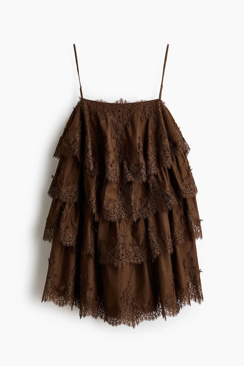 H&M  Tiered lace-trimmed dress for Women | Best Price UAE