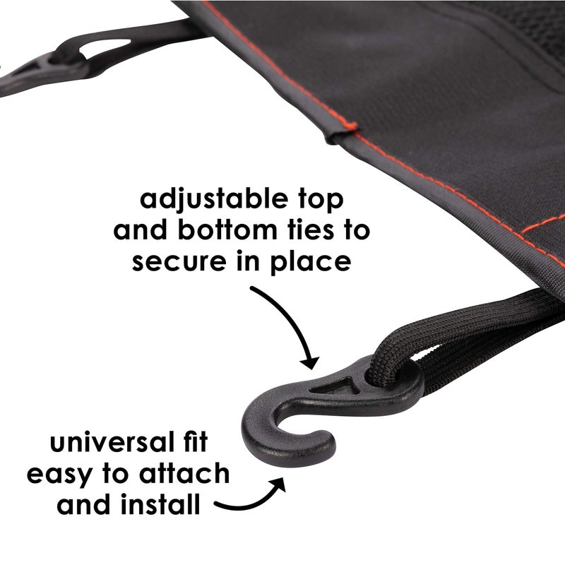 Diono Stow 'n Go Car Back Seat Organizer for Kids, Kick Mat Back Seat Protector, with 7 Storage Pockets, 2 Drinks Holders, Water Resistant, Durable Material, Black , 18x10x9 Inch (Pack of 1) - Image 5