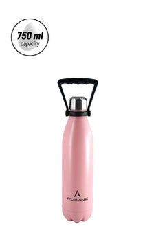 Atlasware Water Bottle with a Capacity of 750 ml, Stainless Steel Water Bottle that keeps Cold for 52 Hours and Keeps Heat for 24 Hours, Pink  - Image 2