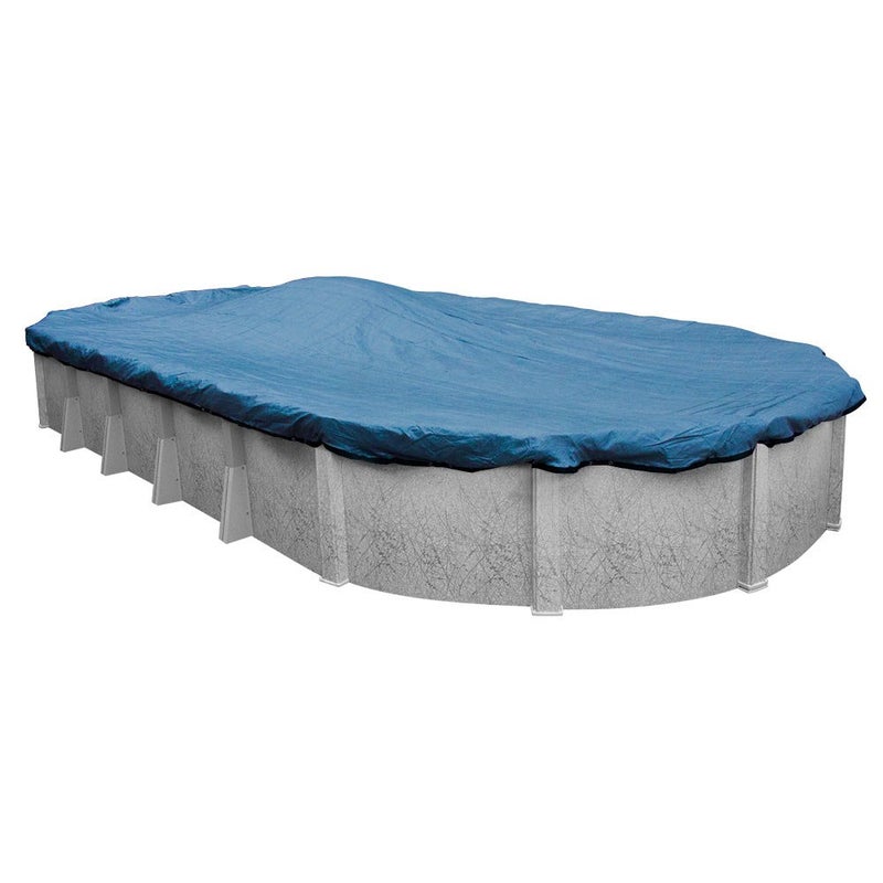 Robelle 16 x 25 ft Heavy Duty Mesh Blue Winter Oval Pool Cover for Above Ground Pools, 3 ft Overlap (19 x 28 ft Cover Size), 10 x 10 Scrim, 3.1 oz/yd2, 10-Year Warranty, Style: 541625-ROB - Image 1