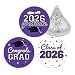 DISTINCTIVS Class of 2026 Graduation Candy Stickers for Chocolate Drops Purple Grad Party Favors  216 Count - Image 2