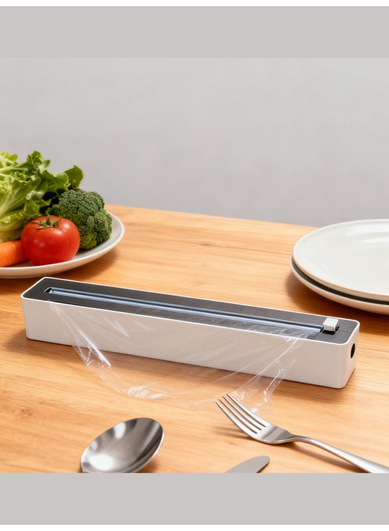 Valiant Glow Refillable Suction-Base Cling Film Dispenser (with Bi-Directional Slide Cutter) | 2-in-1 Design: Cling Film + Foil Dispenser | Strong Suction Base for Ultra-Stable Kitchen Counter Use | Effortless Bi-Directional Cutting—A Kitchen & Meal Prep Essential Must-Have for Home & Restaurant - Image 4