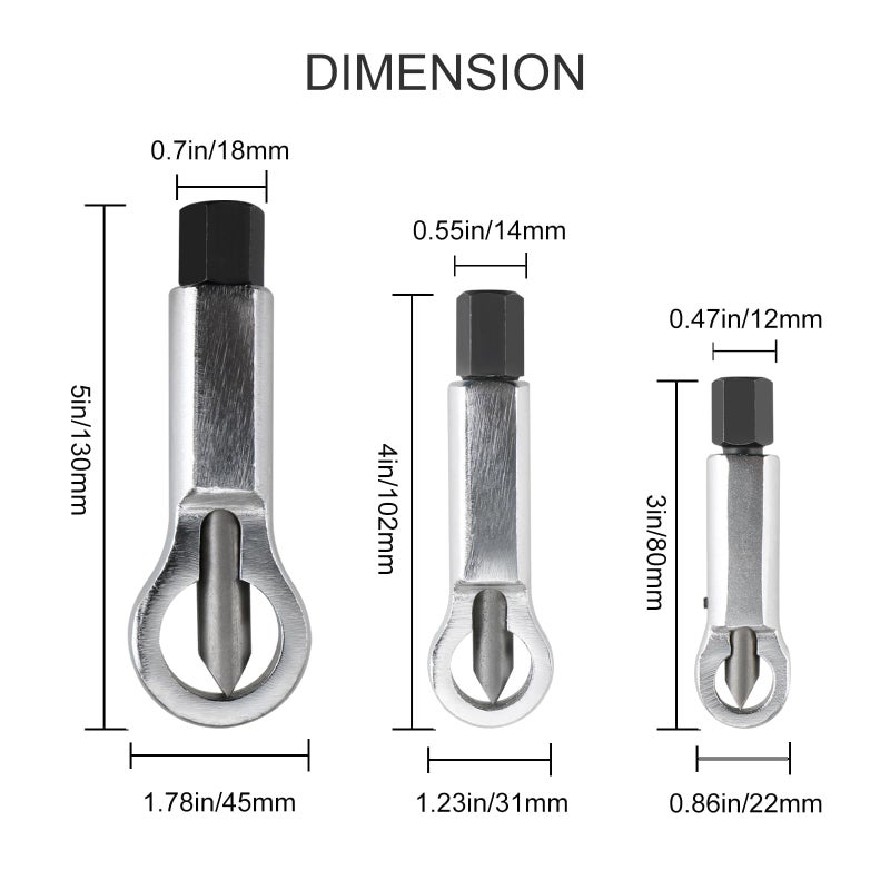 EEEKit Metal Nut Splitter Cracker, Manual Pressure Metal Nut Splitter Breaker Nut Remover Extractor Tool, 9-12mm, 12-16mm, 16-22mm - Image 2
