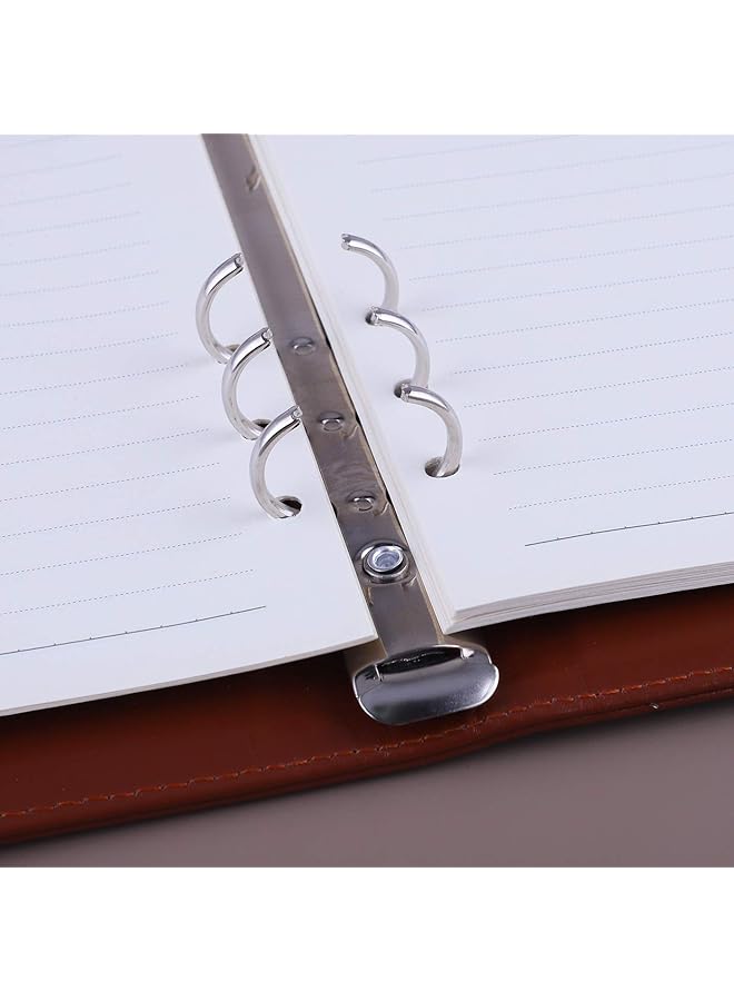 A5 Pu Leather Binder 6 Ring Notebook Binder Cover For A5 Filler Paper Refillable A5 Personal Planner Budget Binder With Magnetic Buckle Closure Brown