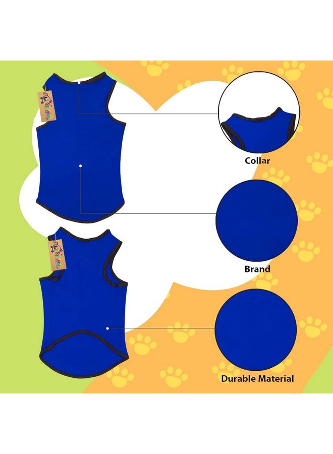 ويستيرن إرا تي شيرت صيفي رائع بدون أكمام من القطن للكلاب/الجراء - ملابس عصرية وجيدة التهوية لحيوانك الأليف (أزرق ملكي) (مقاس كبير جدًا - 24 بوصة) - Image 5