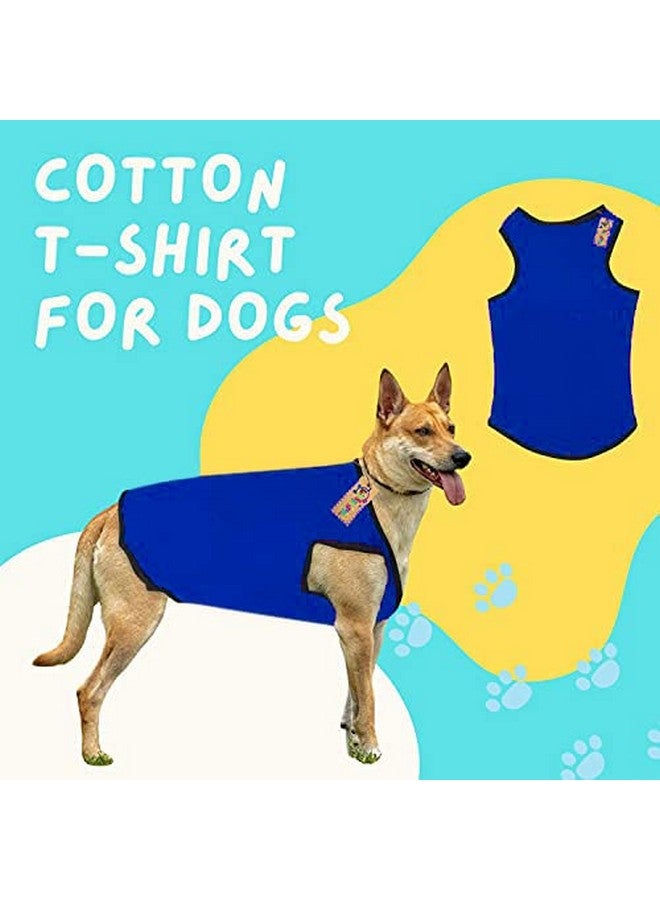 ويستيرن إرا تي شيرت صيفي رائع بدون أكمام من القطن للكلاب/الجراء - ملابس عصرية وجيدة التهوية لحيوانك الأليف (أزرق ملكي) (مقاس كبير جدًا - 24 بوصة) - Image 4