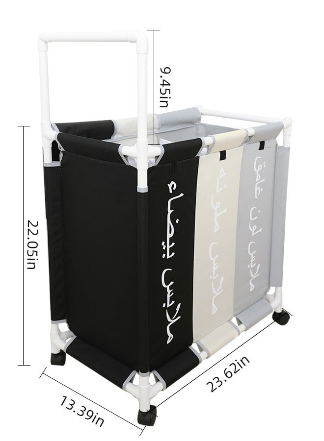 Laseta Laundry Cloth Hamper Sorter Basket，With armrests and four wheels - Image 2
