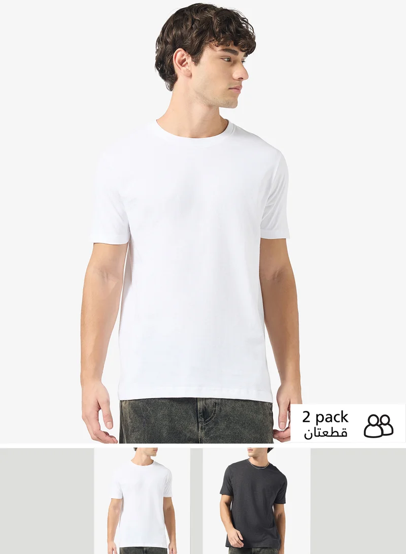 Seventy Five Basics Pack of 2 Round Neck T-Shirt