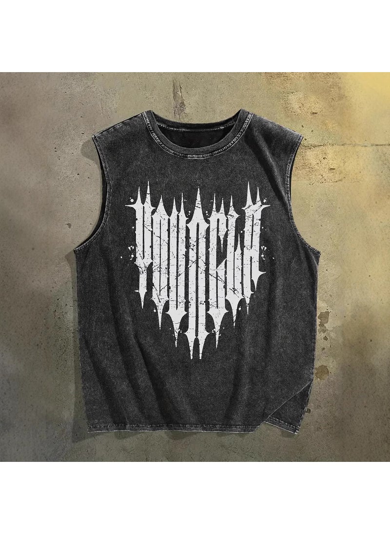 Generic - Mens Summer Sword Art Anime Print Cotton Tank 4 Retro Black - Image 1