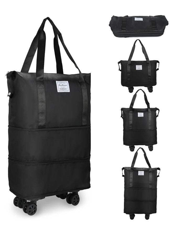 Universal Wheel Expandable Luggage Bag,Large Capacity Wet and Dry Separation Storage Business Trip Gym Bag,College Students Ttravelling Bag,Duffle Bag with Wheels and Handle  - Image 1