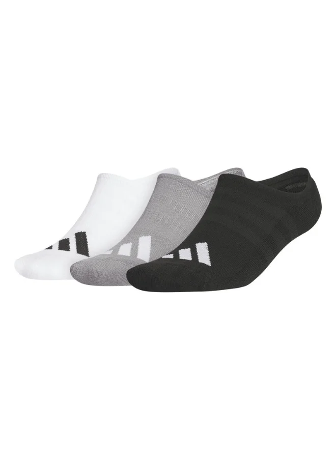 اديداس adidas 3 PK NO SHOW White Golf SOCKS for Men - 6508
