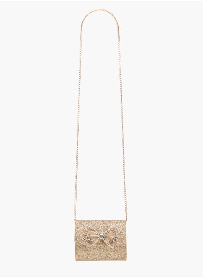 Flora Bella By Shoexpress Girls Bow Detail Embellished Sling Bag With Magnetic Closure  - Image 2