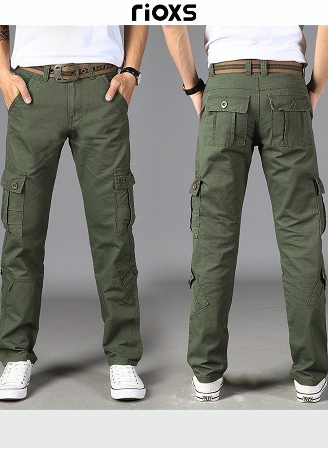 Men's Cargo Pants,Elastic Waist Drawstring Trousers,Men's Casual Cargo Trousers,Full Length Breathable Pants With Multi Pockets,Jogger Pants,Outdoor Hiking Work Sweatpants