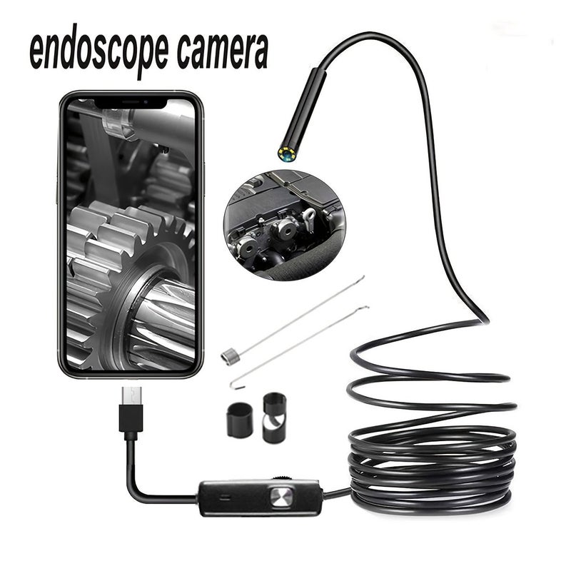 5.5mm Lens Endoscope Flexible Wire Snake Tube Inspection Borescope 39.37inch Soft Cable For OTG Compatible Android Phones - Image 1