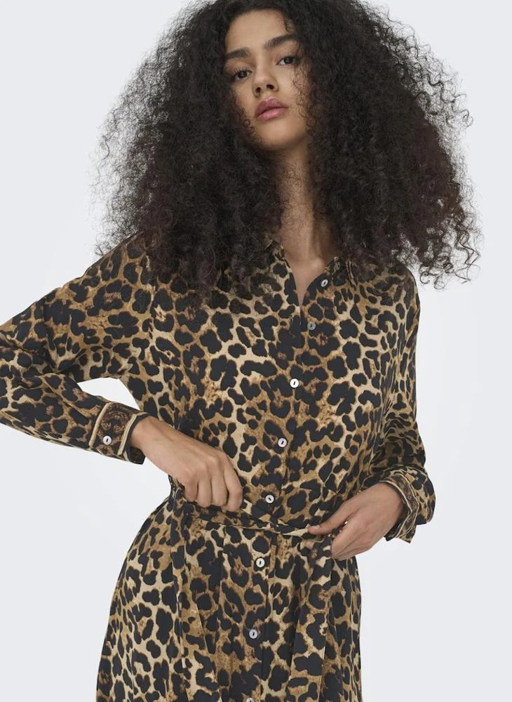 ONLY ONLVEDA BORDER long sleeve LONG DRESS
