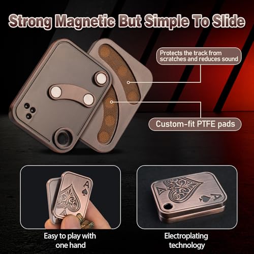 D.G.PLAYER DGPLAYER Fidget Slider Pendants Magnetic Fidget Toys Adults to Relieve Stress Tension Anxiety Improve Focus Find Inspiration Portable Design Rose Gold - Image 5