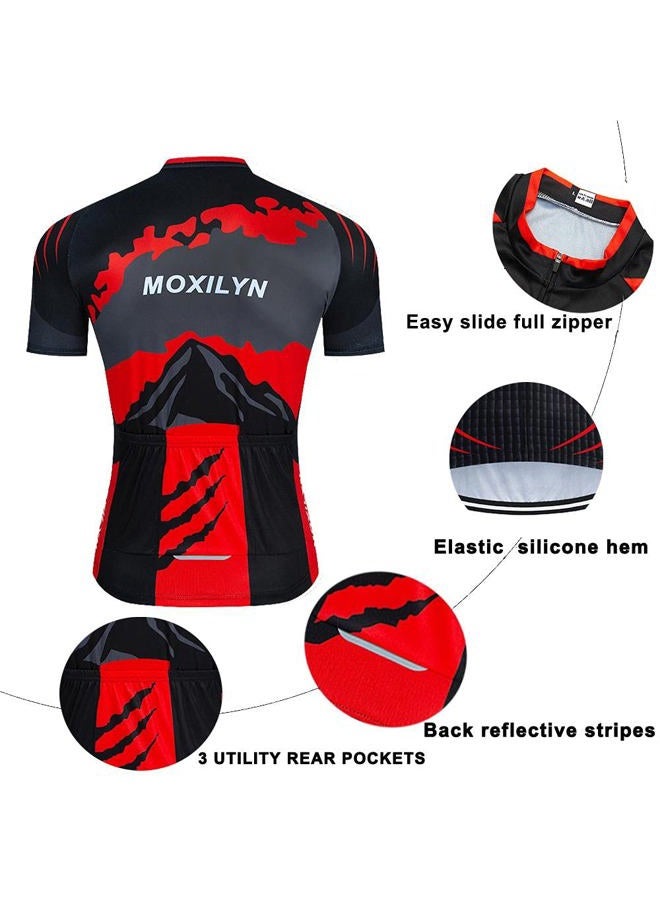 MOXILYN طقم جيرسي دراجات للرجال مع شورتات جيرسي 9D مبطنة، قمصان دراجات MTB بأكمام قصيرة، ملابس دراجات، Db003، 3XL - Image 4