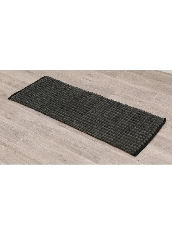 Tendance Bi-Color Large Cotton Bathroom Mat Khaki Green and Black 45 x 120 cm AA7753143