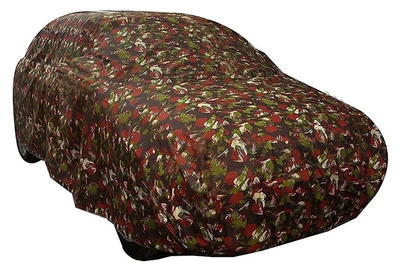 Auto Hub Car Cover Compatible with Maruti WagonR-(Model : 2000-2018), with Water Resistant, Triple Stitched, WagonR Car Cover- Jungle Print - Image 1