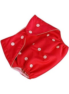 Generic Cloth Diaper for Training and Swimming, Adjustable, Washable and Reusable - Adjustable Size - with 2 Pieces of Cotton - (0 to 2 and a half years) (3kg to 12kg) (Red)  - Image 1