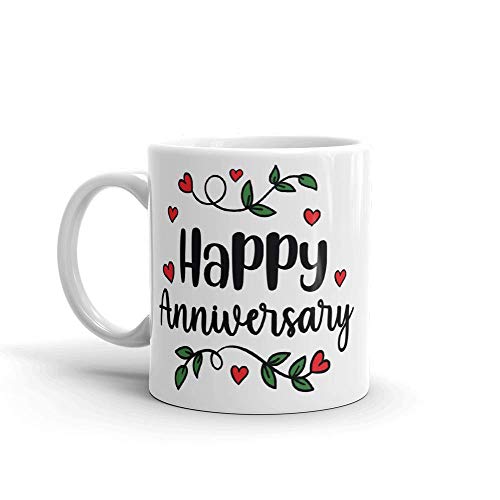 Oye Happy - Happy Anniversary Mug - Best Gift for Parents/Friends/Couples on Anniversary (Ceramic) (Microwavable) (330 ml) - Image 1