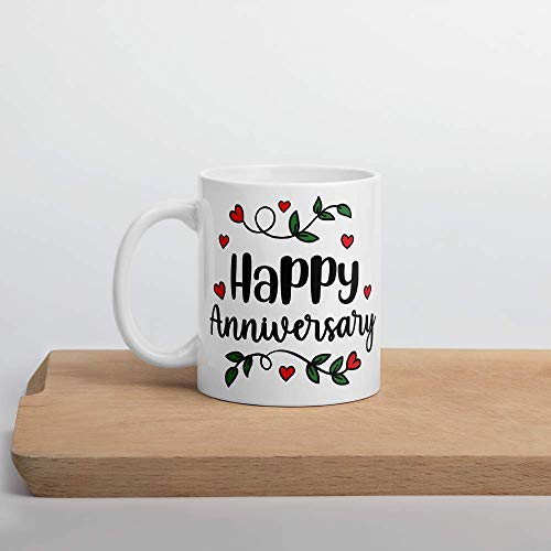 Oye Happy - Happy Anniversary Mug - Best Gift for Parents/Friends/Couples on Anniversary (Ceramic) (Microwavable) (330 ml) - Image 5