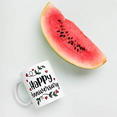 Oye Happy - Happy Anniversary Mug - Best Gift for Parents/Friends/Couples on Anniversary (Ceramic) (Microwavable) (330 ml) - Image 4