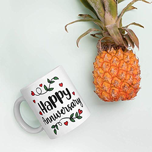 Oye Happy - Happy Anniversary Mug - Best Gift for Parents/Friends/Couples on Anniversary (Ceramic) (Microwavable) (330 ml) - Image 2
