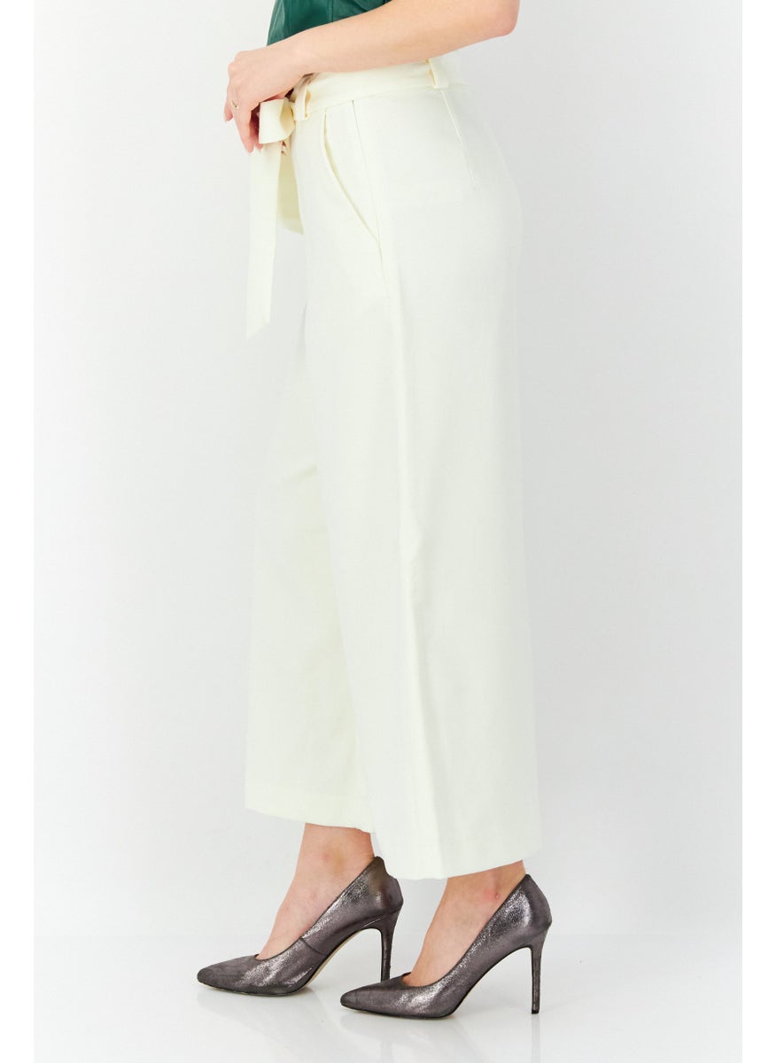 French Connection Women Plain Wide Leg Pants, Ivory  - Image 2