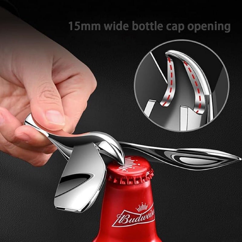 Calyrex Calyrex Bottle Opener for Opening Bottle Caps Sculptural Bar Accessory Tipsy Bottle Opener Beer Opener Silver - Image 4