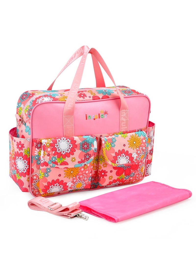 انسولار Multifunctional Flower Print Travel Nappy Bag With High-Quality Material - Image 1