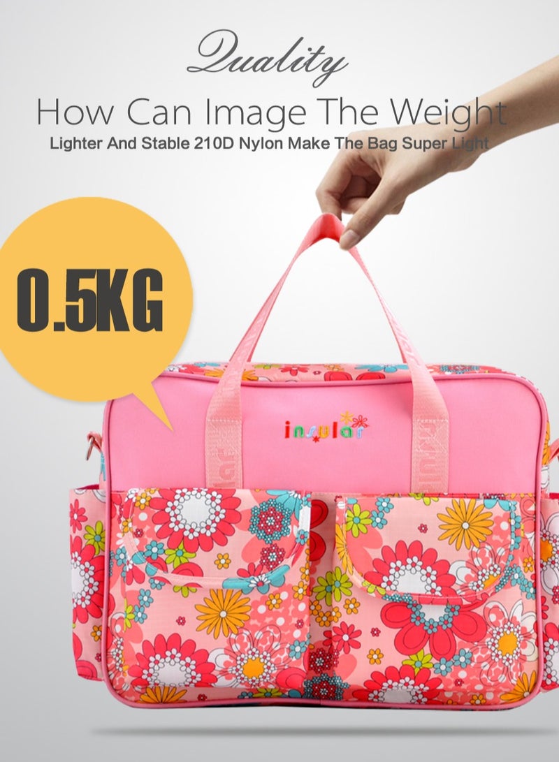 انسولار Multifunctional Flower Print Travel Nappy Bag With High-Quality Material - Image 4