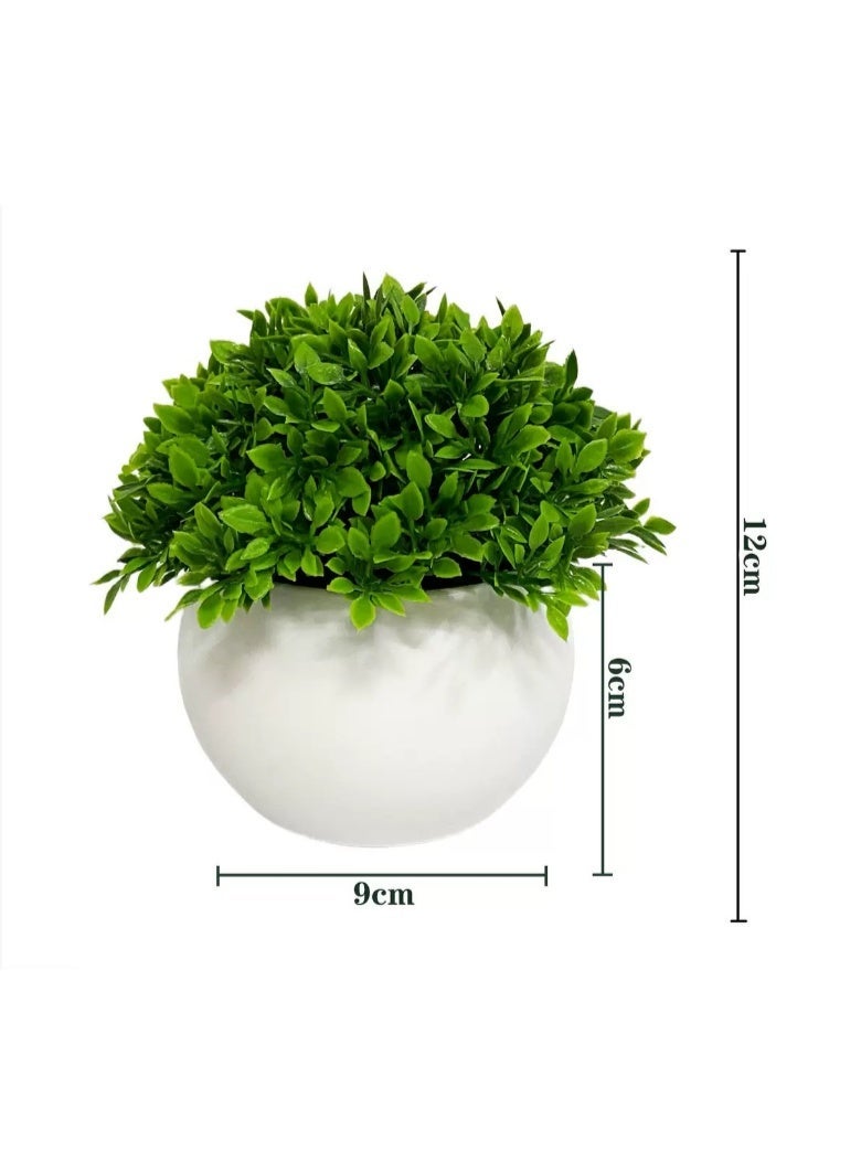Aknzlmed Small Artificial Plants,3PCS Artificial Potted Plants, Plastic Fake Green Plants for Home Office Desk Bathroom Decoration - Image 3