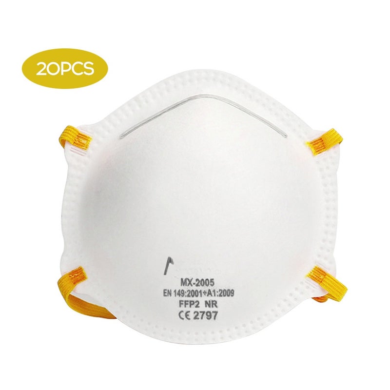 20 Pcs Cup Type 95% Filtration Mouth Cover Face Cover Features FFP2 White - Image 1