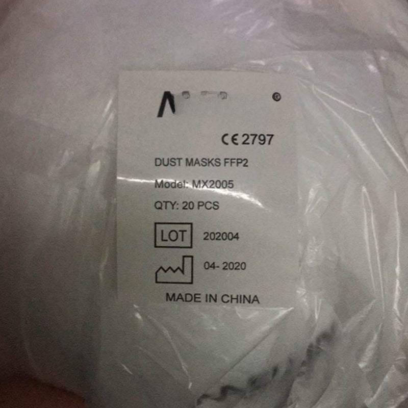 20 Pcs Cup Type 95% Filtration Mouth Cover Face Cover Features FFP2 White - Image 5