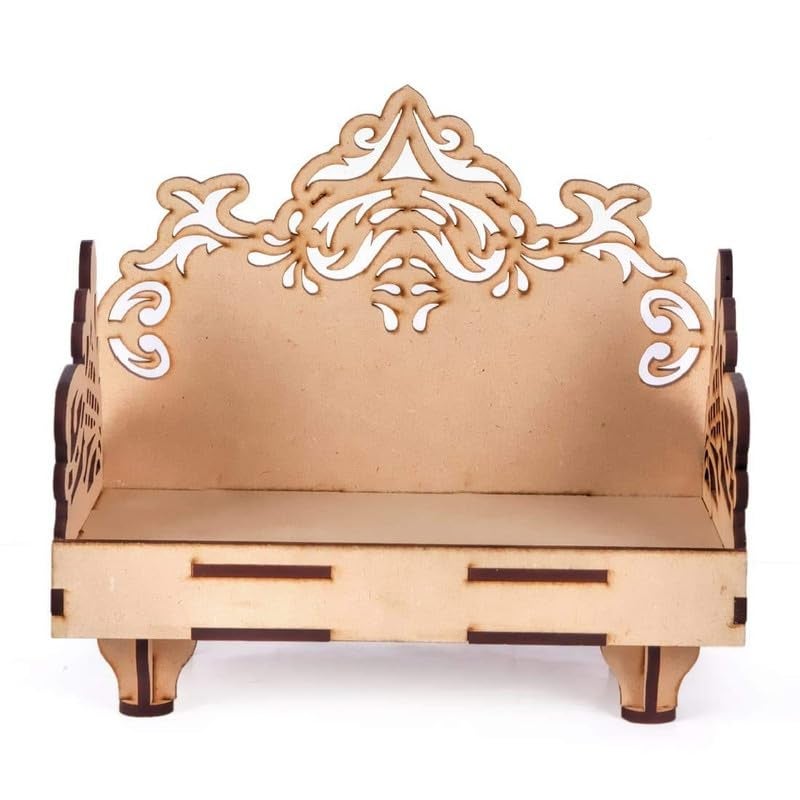 NINGALA ENTERPRISE NINGALA ENTERPRISE Dhyani Singhasan for Laddu Gopal Pooja Mandir 13D x 23W x 20H cm creem  - Image 2