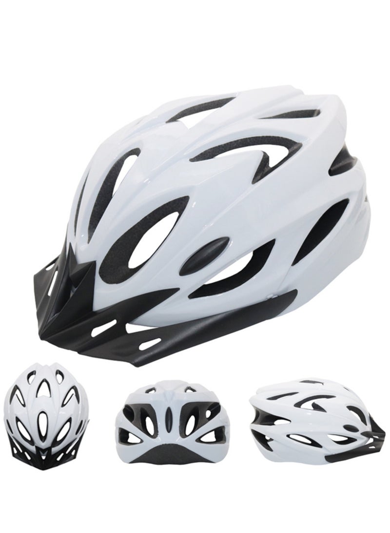 NOVOLAN NOVOLAN All-Purpose Bike Helmets Bicycle Helmet Cycling Helmet Lightweight Riding Bicycle Ultra-Portable Road Mountain Bike One-Piece 18 Ventilation Holes Male & Female Hat Adjustable Size (White) - Image 1