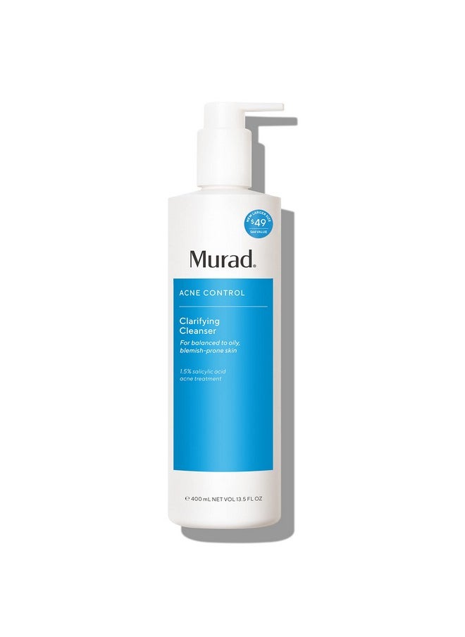 Murad Clarifying Facial Cleanser - Acne Control Salicylic Acid & Green Tea Extract Face Wash - Exfoliating Acne Skin Care Treatment Backed By Science (13.5 Fl Oz Jumbo)  - Image 1