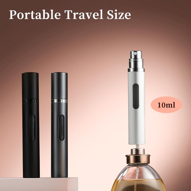 DIOHIO 10ml 3pcs Perfume Travel Refillable Bottle,Perfume Atomizer Travel Refillable, Bottom-Filling Fragrances Perfumes Bottle,Mini Cologne Dispenser,Portable Sprayerï¼ˆBlack-Grey-Silverï¼‰ - Image 2