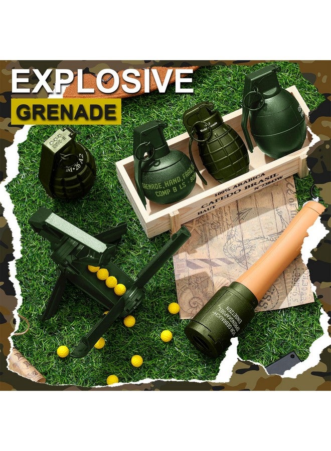 Sratte 6 Pcs Toy Hand Grenade For Tactical Game With 60 Foam Ammo Fun Impact Pull Ring Grenade Toys For Adults Outdoor Sports(Green) - Image 5