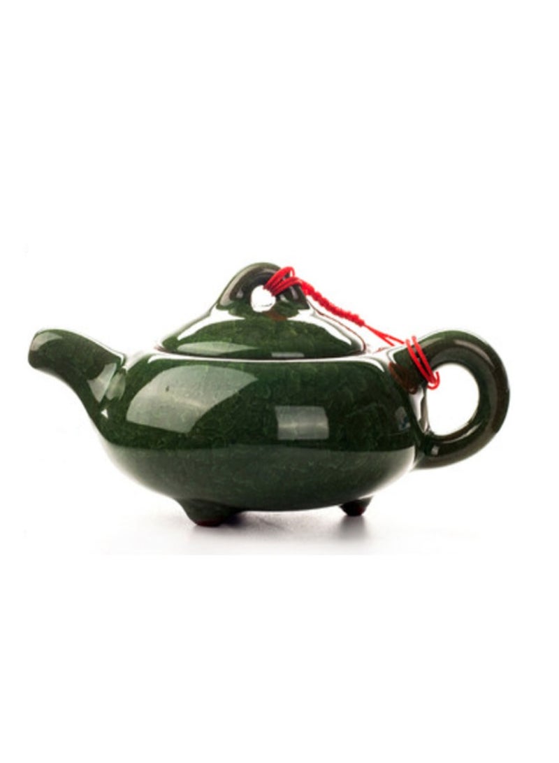 Jingke Pure Hand-made Teapots Kung Fu Teapots Household Teapots Exquisite Ceramic Tea Sets,Malachite Green Ice Cracked Teapot 150ml - Image 1