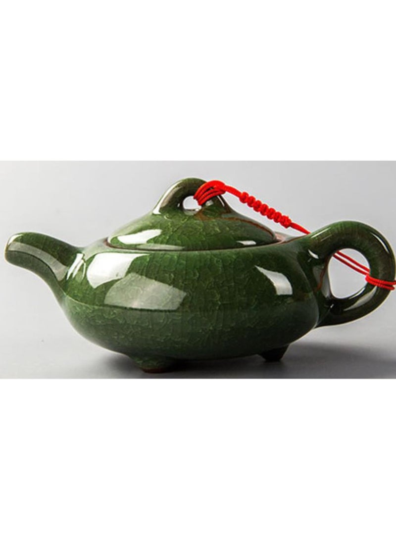Jingke Pure Hand-made Teapots Kung Fu Teapots Household Teapots Exquisite Ceramic Tea Sets,Malachite Green Ice Cracked Teapot 150ml - Image 3
