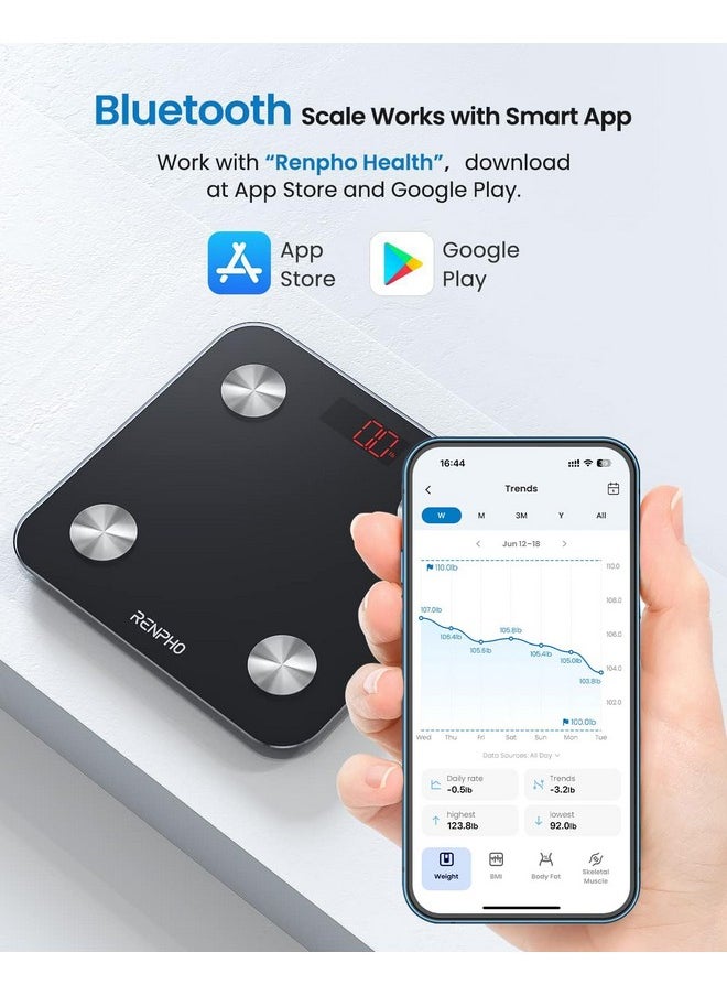 RENPHO RENPHO Scale for Body Weight, Digital Weighing Elis Scales with Body Fat, FSA/HSA Eligible Smart Bluetooth Body Fat Measurement Device, Body Composition Monitor with Smart App, 396lbs  - Image 3