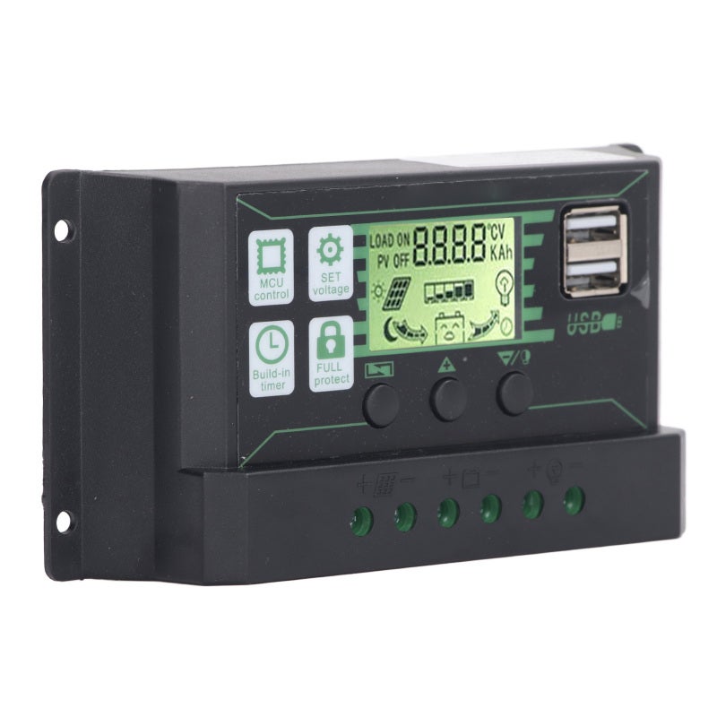 PWM Solar Charge Controller 20A 12V 24V - Intelligent 3-Stage Charging Lcd Display Controller With Dual 5V 2A Usb Output Automatic Power Off Multiple Protection for Home Industry Business - Image 3