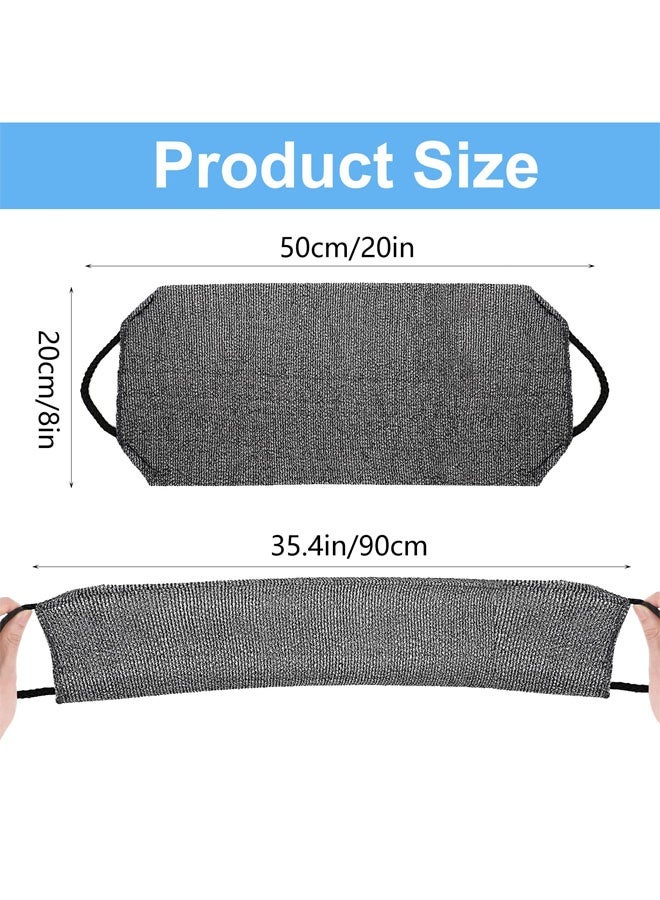 قطعتان من ليفة تقشير الظهر المصنوعة من النايلون، مناسبة للاستحمام، طويلة، قابلة للتمدد، على شكل منشفة جسم كورية مزودة بمقابض. - Image 2