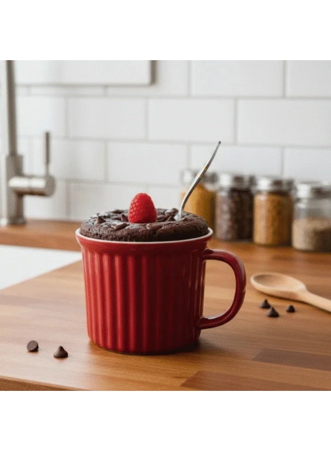 داني هوم كوب سيراميك أحمر بتصميم مخطط من داني هوم – سعة 500 مل - Image 3