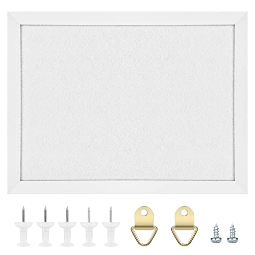 TORASO Cork Board Bulletin Board, Cork Boards for Walls with Pins, Eye Bolts, gaskets, Screws, Pin Board for Office, School and Home (White, 17“x23-2P) - Image 1