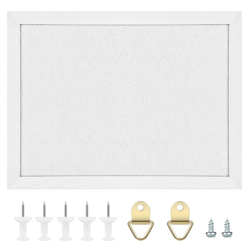 TORASO Cork Board Bulletin Board, Cork Boards for Walls with Pins, Eye Bolts, gaskets, Screws, Pin Board for Office, School and Home (White, 17“x23-2P) - Image 2