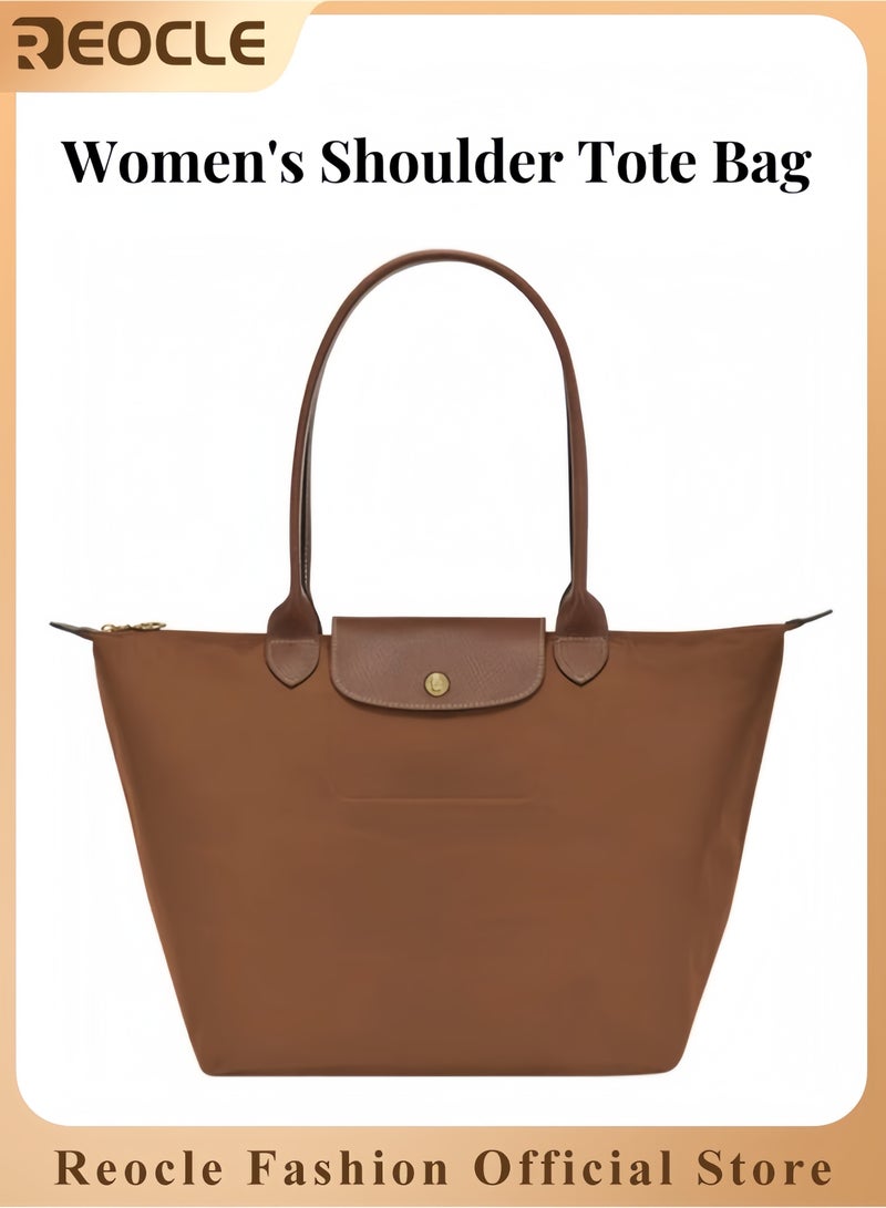 REOCLE Women's Shoulder Tote Bag Nylon Top-Handle Purse Foldable Weekend Handbag Top Handle Ladies Shoulder Bags  - Image 1